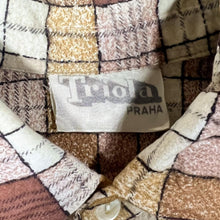 Load image into Gallery viewer, Vintage Triola Brown White Beige Mix Plaid Check Long Sleeve Cotton Flannel Shirt