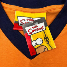 Load image into Gallery viewer, Deadstock THE SIMPSONS (2006) "Speak Up I'm Wearing A Towel" Homer TV Show Spellout Graphic V-Neck T-Shirt