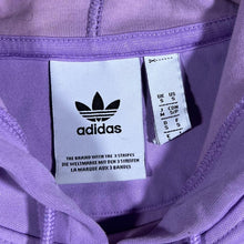 Load image into Gallery viewer, Adidas Logo Tape Sleeve Mini Spellout Purple Pullover Hoodie