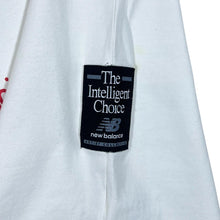 Load image into Gallery viewer, NEW BALANCE "The Intelligent Choice" Albert Einstein Cartoon Graphic White T-Shirt