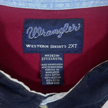 Load image into Gallery viewer, Vintage WRANGLER "Western Shirts" USA Colour Block Cowboy Western Long Sleeve Cotton Shirt