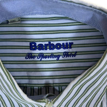 Load image into Gallery viewer, Barbour "The Sporting Shirt" Blue Green Striped Long Sleeve Button-Up Cotton Shirt