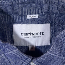 Load image into Gallery viewer, Carhartt WIP "Regular" Blue Patterned Long Sleeve Cotton Button-Up Shirt