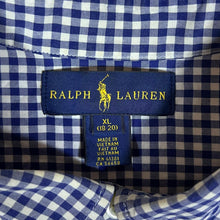 Load image into Gallery viewer, RALPH LAUREN Classic Blue White Check Long Sleeve Cotton Button-Up Shirt