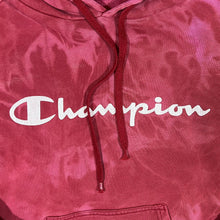 Load image into Gallery viewer, CHAMPION Classic Big Logo Spellout Graphic Red Tie Dye Pullover Hoodie