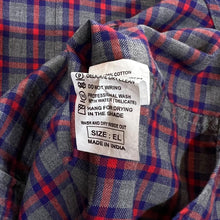 Load image into Gallery viewer, UNITED COLORS OF BENETTON "Slim" Grey Red Blue Check Long Sleeve Button-Up Shirt