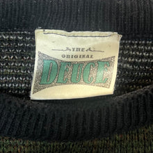 Load image into Gallery viewer, Vintage 90's DEUCE Embroidered Fishing Patterned Acrylic Knit Sweater Jumper