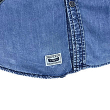 Load image into Gallery viewer, AJ ARMANI JEANS "Slim" Western Style Blue Denim Removable Collar Popper Long Sleeve Shirt