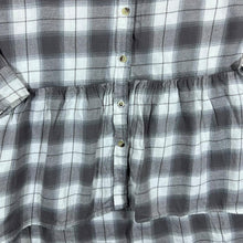 Load image into Gallery viewer, ARIZONA JEANS CO Grey White Plaid Check Long Sleeve Cotton Flannel Shirt