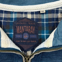 Load image into Gallery viewer, MANTARAY Classic Blue Striped Heavy Cotton 1/4 Zip Pullover Sweatshirt