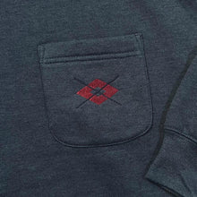 Load image into Gallery viewer, Vintage SAVATINI Embroidered Pocket Navy Blue Collared Sweatshirt