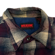 Load image into Gallery viewer, Early 00's WOLVERINE Lumberjack Plaid Check Fleece Lined Lightly Padded Flannel Over Shirt