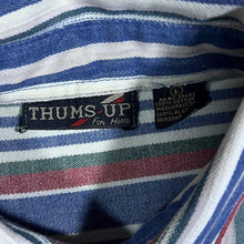 Load image into Gallery viewer, Vintage 90's Thums Up Multi Colour Striped Cotton Long Sleeve Button-Up Shirt