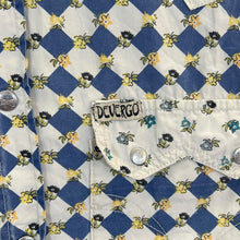 Load image into Gallery viewer, Vintage 90's Devergo Floral Checkerboord Patterned Cowboy Western Long Sleeve Shirt