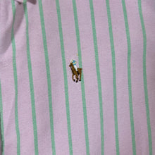 Load image into Gallery viewer, RALPH LAUREN "Slim Fit" Mini Logo Pink Green Striped Long Sleeve Button-Up Shirt