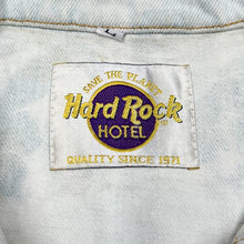 Load image into Gallery viewer, Vintage 90's HARD ROCK HOTEL "Las Vegas" Hard Rock Cafe Embroidered Bleach Tie Dye Denim Trucker Jacket