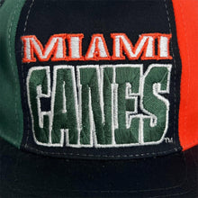 Load image into Gallery viewer, Deadstock Vintage Drew Pearson (1992) NCAA MIAMI HURRICANES Colour Block Embroidered Baseball Cap