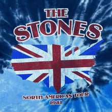 Load image into Gallery viewer, Pull & Bear The Rolling Stones "North American Tour 1981" Blue Tie Dye Rock Band T-Shirt