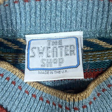 Load image into Gallery viewer, Vintage 90's THE SWEATER SHOP Patterned Embroidered Spellout Acrylic Cotton Knit Jumper