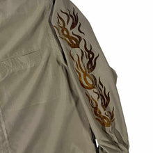 Load image into Gallery viewer, Early 00's Trenders Y2K Tribal Patterned Brown Polyester Long Sleeve Shirt