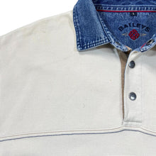 Load image into Gallery viewer, Vintage BAILEYS Mini Logo Contrast Denim Collar Long Sleeve Polo Shirt