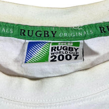 Load image into Gallery viewer, Rugby World Cup 2007 "France" Embroidered Logo White Red Short Sleeve Cotton T-Shirt