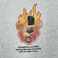 Load image into Gallery viewer, Bayside (2006) FILL THE BOOT “IAF” Firefighters Souvenir Spellout Graphic T-Shirt