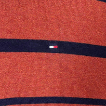 Load image into Gallery viewer, TOMMY HILFIGER Embroidered Mini Logo Striped V-Neck Sweater Jumper