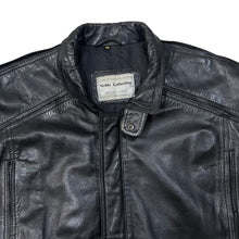 Load image into Gallery viewer, Vintage NOBLE COLLECTION Classic Genuine Real Black Leather Zip Bomber Jacket