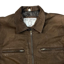 Load image into Gallery viewer, Vintage 90's XILE LEATHER Classic Brown Genuine Real Leather Zip Bomber Jacket