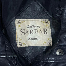 Load image into Gallery viewer, Vintage 90's SARDAR London Made In UK Genuine Real Black Leather Button Jacket