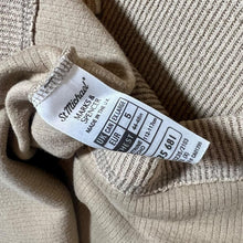 Load image into Gallery viewer, Vintage 90's ST MICHAEL Marks & Spencer Ribbed Brown Beige Long Sleeve Polo Shirt