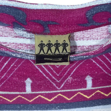 Load image into Gallery viewer, Vintage Aztec Crazy Abstract Patterned Pink Blue Cotton Long Sleeve Scoop Neck T-Shirt Top