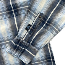 Load image into Gallery viewer, Zoo York Cowboy Western Skater Blue Check Popper Button Long Sleeve Shirt