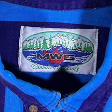 Load image into Gallery viewer, Vintage MWG Canadian Outdoors Blue Striped Long Sleeve Button-Up Cotton Shirt