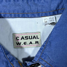 Load image into Gallery viewer, Vintage Casual Wear Cowboy Western White Blue Cotton Long Sleeve Shirt