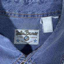 Load image into Gallery viewer, Vintage John Baner Embroidered Cowboy Western Aztec Blue Denim Short Sleeve Shirt