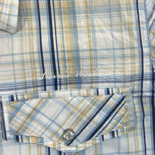 Load image into Gallery viewer, Vintage Levi's Workers Blue Yellow White Check Cowboy Western Popper Long Sleeve Shirt