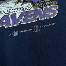 Load image into Gallery viewer, Vintage M&O Knits (2001) NFL SUPER BOWL XXXV "Giants Vs. Ravens" Football Logo Spellout Graphic T-Shirt