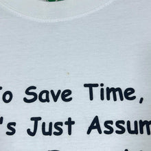 Load image into Gallery viewer, Vintage I KNOW EVERYTHING Novelty Spellout Graphic White T-Shirt