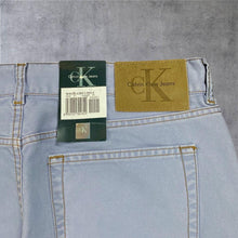Load image into Gallery viewer, Deadstock Calvin Klein CK Jeans Bootcut Fit Zip Fly Lilac-Blue Denim Jeans