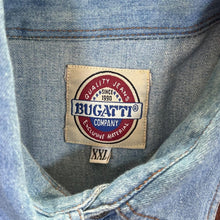 Load image into Gallery viewer, Vintage Bugatti Company Cowboy Western Blue Denim Popper Long Sleeve Shirt