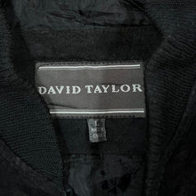 Load image into Gallery viewer, Vintage DAVID TAYLOR Black Genuine Real Suede Leather Bomber Jacket