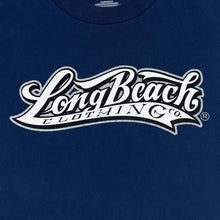 Load image into Gallery viewer, Long Beach Clothing Co. Classic Skater Surfer Logo Spellout Graphic Blue T-Shirt
