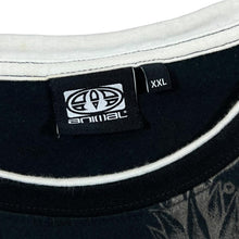 Load image into Gallery viewer, ANIMAL Embroidered Spellout Surfer Black Short Sleeve Ringer T-Shirt