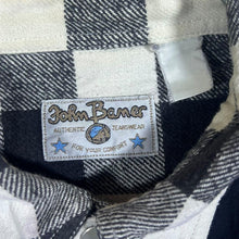 Load image into Gallery viewer, Vintage John Baner Cowboy Western Black White Plaid Check Long Sleeve Flannel Shirt