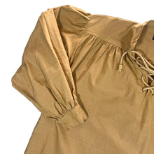 Load image into Gallery viewer, Vintage LEONARDO CARBONE Tan Brown Cotton Medieval Artist Lace-Up Smock Pullover Shirt