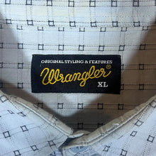 Load image into Gallery viewer, Early 00's WRANGLER Blue Patterned Check Short Sleeve Cotton Shirt