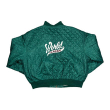 Load image into Gallery viewer, Vintage GAP "World Classic" Embroidered Spellout Reversible Varsity Quilted Bomber Jacket