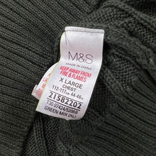 Load image into Gallery viewer, BLUE HARBOUR Marks & Spender Classic Cable Knit Green Cotton Sweater Jumper